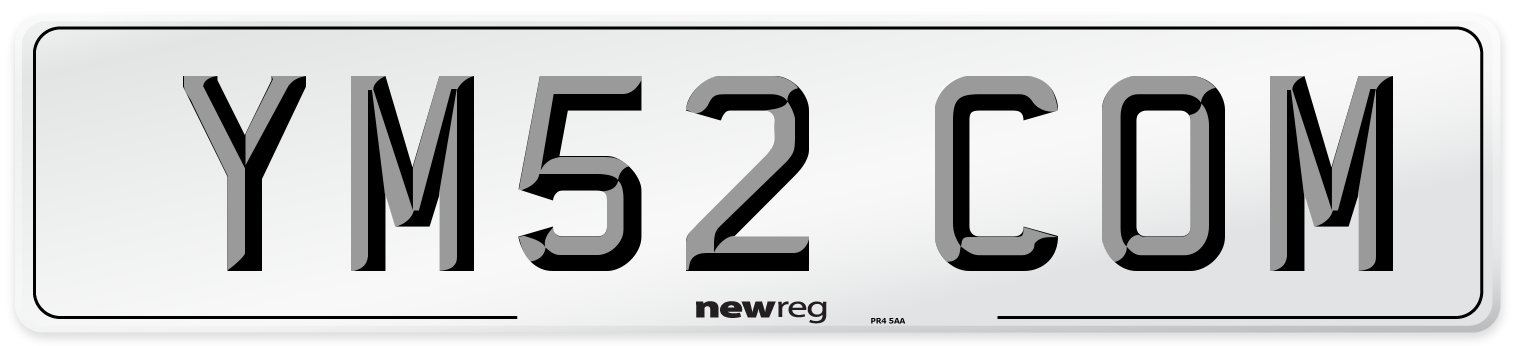 YM52 COM Number Plate from New Reg